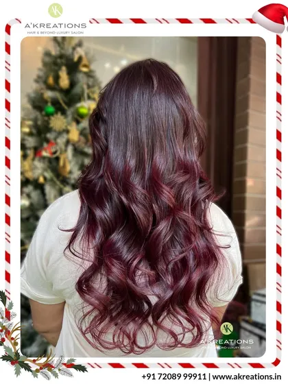 Radiant red tones that speak of confidence and class. This look is bold, graceful, and unforgettable from every angle.