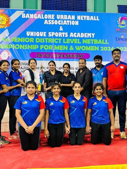 Our senior women's team celebrating their 2nd runner-up finish at the senior district level netball championship.