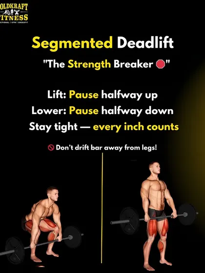The Segmented Deadlift is a "strength breaker" designed to improve your control. By pausing halfway up and halfway down, you build strength through the entire range of motion.