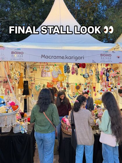 The final look of our stall at the Boho Bazaar exhibition. It takes a lot of hard work to set up, but seeing people connect with our handmade products makes it all worthwhile.