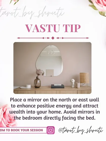 A Vastu tip for attracting positive energy and wealth. Learn where to place a mirror in your home to enhance prosperity, and where to avoid placing one to ensure your energy remains undisturbed.