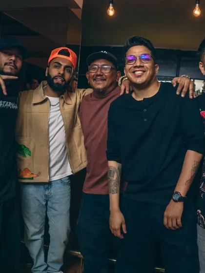 Chilling with UK artist Raxstar and the boys. Being in this scene for two decades means building strong connections with fellow artists, both local and international.