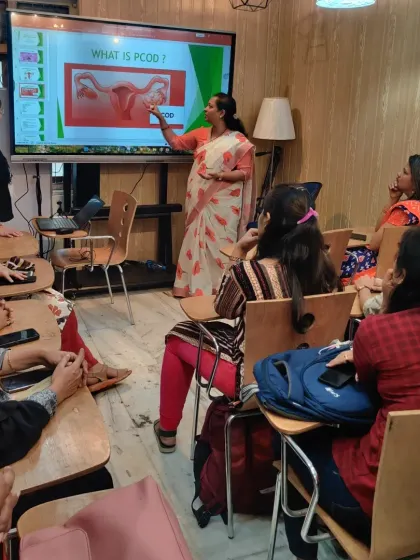 Another angle from our PCOD awareness session, showing the engagement from the attendees. Education is a powerful tool for prevention and management.
