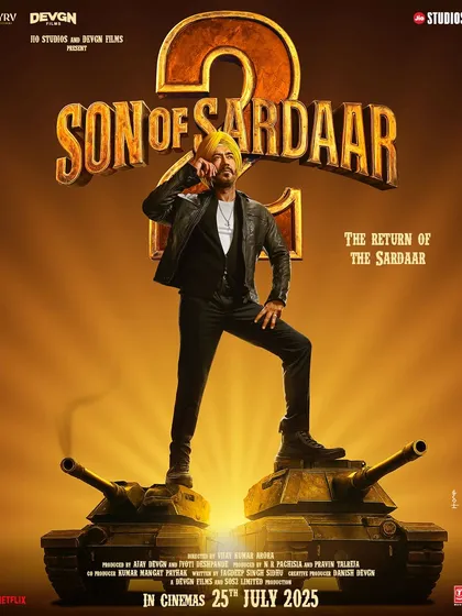 The official poster for 'Son of Sardaar 2'. Seeing the final look on the poster, with Ajay Devgn embodying the character we built, is an incredible feeling. This image, featuring a custom leather jacket and tailored suit, represents the culmination of our entire team's design and styling efforts.