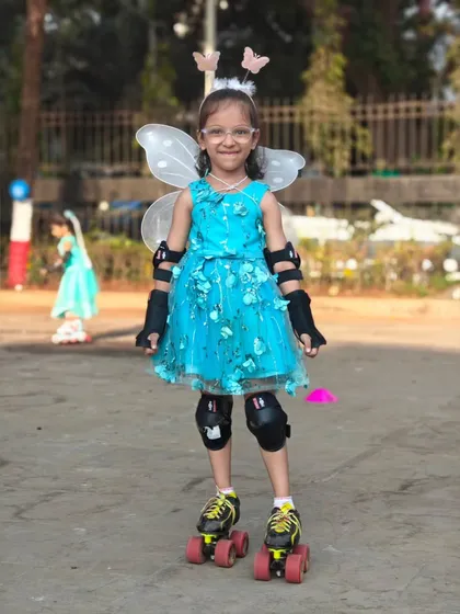 A beautiful butterfly gliding on skates. We love seeing the creative costumes our students come up with.