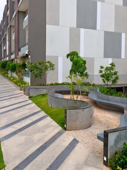 Community spaces are essential for fostering connection. At the POETREE apartment complex, I designed fluid, sculptural seating areas and walkways that encourage residents to interact with both each other and their green surroundings.
