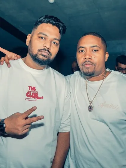 With the one and only Nas. Meeting and talking with a true hip-hop legend like him is a dream come true and a reminder of how far this culture has taken me.