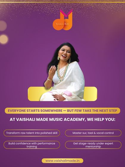 Everyone starts somewhere, but few take the next step to polish their talent. At my academy, I help you transform raw talent into polished skill, master your 'sur' and 'taal', and get stage-ready under expert mentorship.