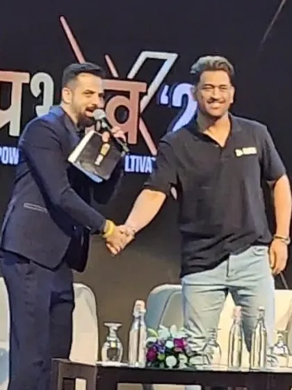 A handshake with MS Dhoni, a moment of mutual respect and a highlight of the event.