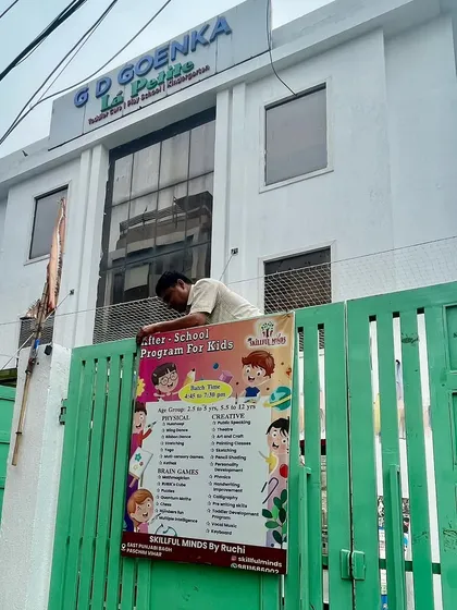 Our banner is up at the new Paschim Vihar location. It's always exciting to establish a new hub for learning and fun.