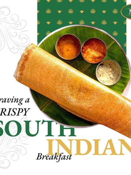 Craving a crispy South Indian breakfast? Our classic dosa is always a good choice.