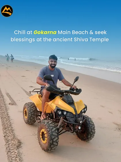 Chilling at Gokarna main beach with some ATV fun. I can arrange for adventure sports to be part of your beach holiday.