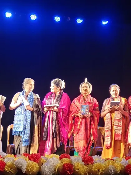 On stage with fellow artists at Uttam Manch, Kolkata. An evening to remember.