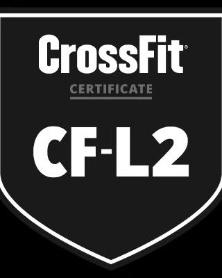 The official CrossFit CF-L2 badge. This symbol represents a commitment to a higher standard of coaching and a deeper knowledge of the CrossFit methodology.