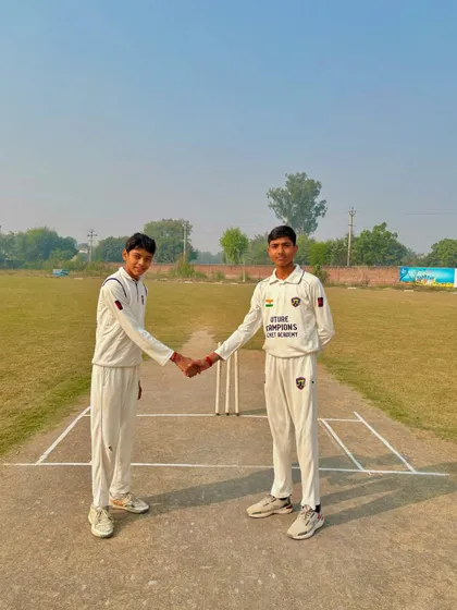 The captains shake hands, ready for a competitive game.