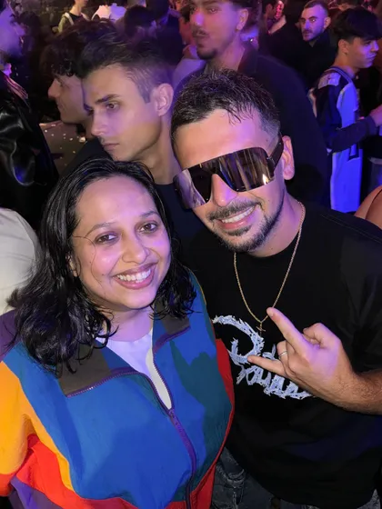 A photo with one of the crew from my gig in Catania. I love connecting with local artists and promoters who are building their scenes.