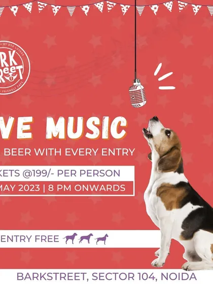 Music is life itself. A poster for our Saturday live music event, a magical night with your furry friends.