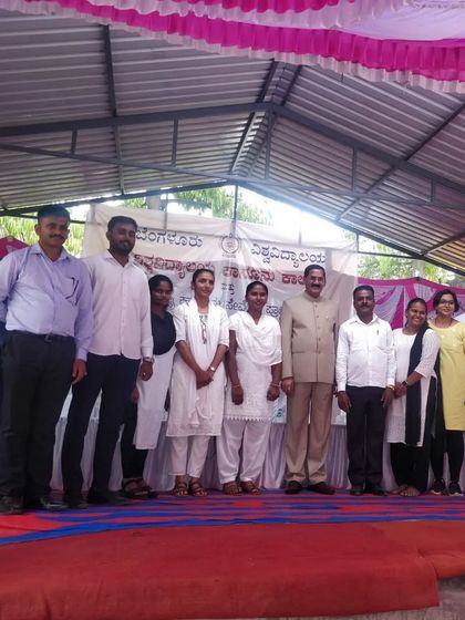 On stage with Hon'ble Justice B. Veerappa of the High Court of Karnataka at a legal event. I value every opportunity to listen to and learn from sitting judges.