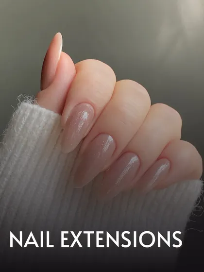 For those who desire instant length and a perfect shape, I sculpt beautiful nail extensions. This look showcases a clean, natural-looking set with a glossy finish, perfect for everyday elegance.