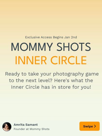 The cover slide for a carousel introducing the Mommy Shots Inner Circle membership.