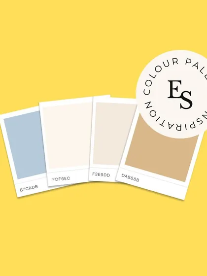 This is a neutral and sophisticated color palette. The combination of soft blue, beige, and tan creates a calm, trustworthy, and professional feel suitable for corporate or high end service brands.