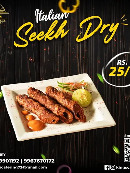 My Italian Seekh Dry is another unique starter that melts in your mouth. It's full of flavour and comes with tasty dips.