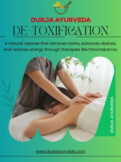This image represents our detoxification services, a natural cleanse that removes toxins, balances doshas, and restores energy through therapies like Panchakarma.