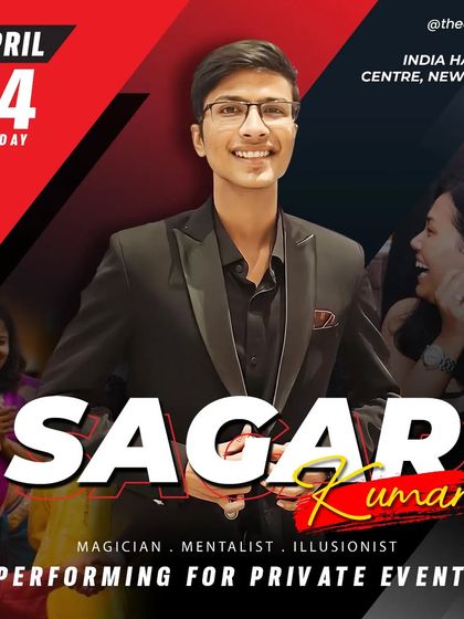 "Making magic happen at a private event." A poster for a performance at the India Habitat Centre, New Delhi.