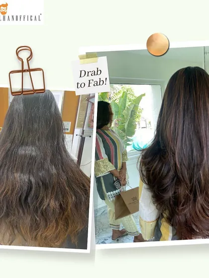This is what it's all about: taking hair from drab to fab. This client came in with faded, tired ends, and we brought her hair back to life with a rich mocha balayage and a healthy cut, creating seamless dimension and incredible shine.