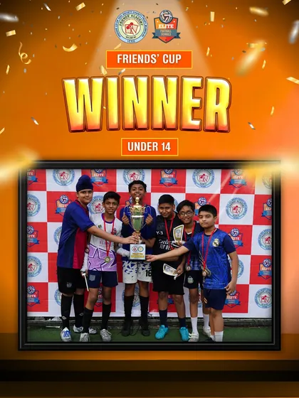 Our Under-14 squad clinching the Winner's trophy at the Friends' Cup. We organize tournaments for a wide range of youth age groups, from U-7 to U-17.