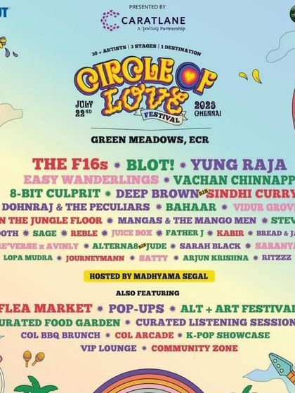 The vibrant artwork for the Circle of Love festival really captured the event's atmosphere. It was a full day of music and community.