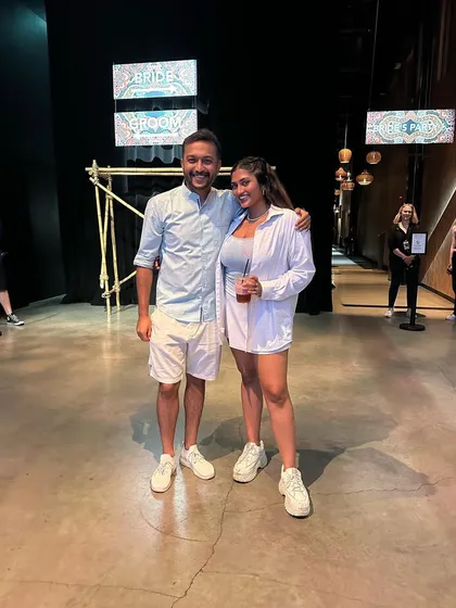With my talented colleague Shreya Navile at the venue for the Monsoon Wedding musical. The friendships you build are one of the best parts of any project.
