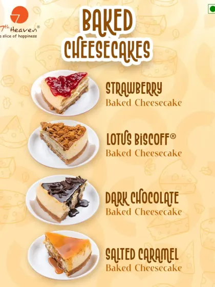 So many cheesecakes, so little time. Our menu of baked cheesecakes includes Strawberry, Lotus Biscoff, Dark Chocolate, and Salted Caramel.