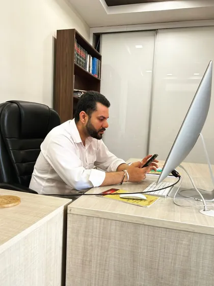 Focused in my Delhi office. Every successful case, from bail hearings to complex trials, begins with meticulous preparation and a clear strategy.