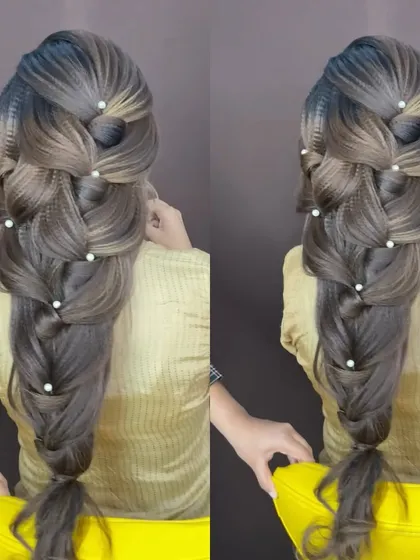 A unique and advanced braid with a criss-cross pattern, perfect for making a statement.