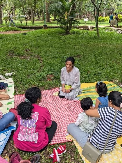 A wonderful collection of photos from our 'Belonging' session, featuring 'Giraffes Can't Dance'. You can see the children's expressive faces as they connect with Gerald the giraffe's journey.