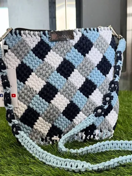 I love playing with colors! This checkered pattern sling bag is a great example of how we can mix and match from over 15 shades to create something that is uniquely you.