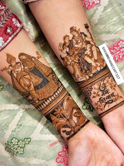 A divine combination of Radha-Krishna and the Shiva family, showcasing my ability to create intricate deity portraits.