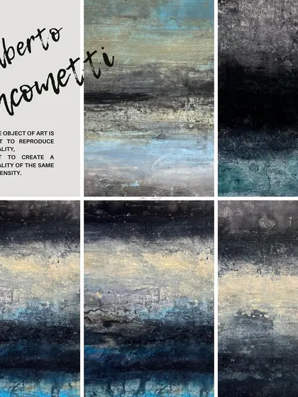 'Time and Matter' is a 4x5 feet acrylic on canvas that explores texture and depth. The layers of paint create a reality of their own, a landscape of intensity that you can get lost in.