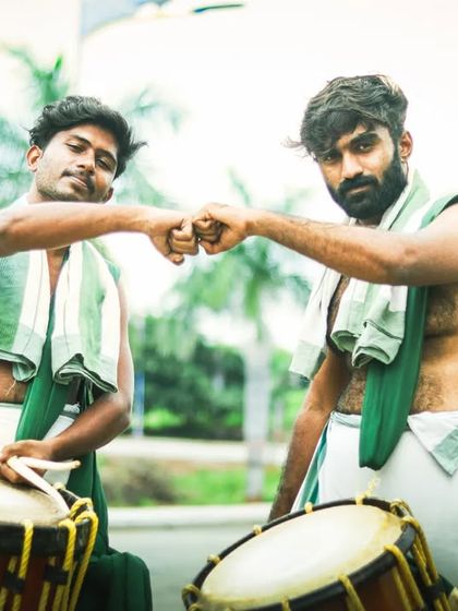 The captains of the ship. A fist bump representing the trust, respect, and shared leadership within our percussion group.