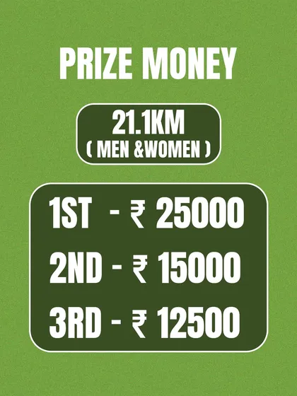 Here are the prize money details for the 21.1KM race for both men and women.