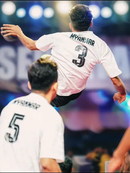 A perfectly timed action shot from the Sepaktakraw World Cup. I focus on getting into the right position to capture these incredible displays of athleticism, ensuring the most critical plays are immortalized.