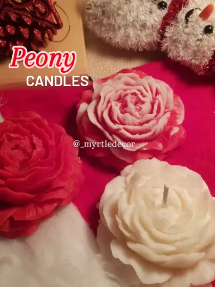 We were so excited to create these Peony-shaped candles. Each one is hand-poured with pure soy wax, capturing the intricate layers of a blooming flower. They are beautiful as a decorative accent and release a gentle fragrance when lit.