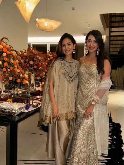 The beautiful Mira Kapoor celebrating in one of our signature Prisho umbrella kurta sets. It's a joy to see my curated pieces become part of such special moments.