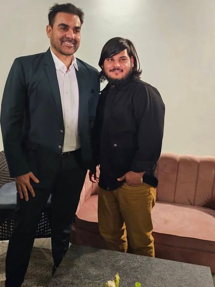 A picture with Arbaaz Khan after a successful event. I personally oversee all aspects of celebrity management to guarantee a smooth experience.