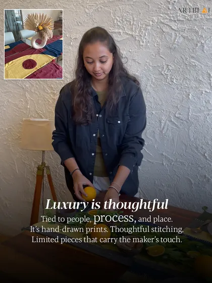 Luxury is thoughtful. It's tied to people, process, and place. It’s hand-drawn prints, thoughtful stitching, and limited pieces that carry the maker's touch.