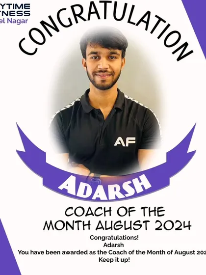 Another graphic celebrating my Coach of the Month award for August 2024. I'm grateful for the recognition of my hard work and commitment.