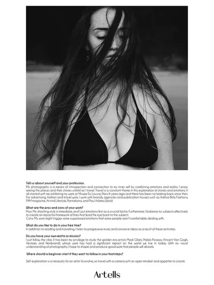 The interview and feature spread from Artells Magazine. It includes another image from the series and a Q&A where I discuss my shooting style, my philosophy, and my advice for beginner photographers.