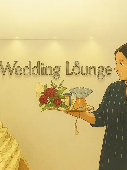 Here, my Wedding Lounge service is reimagined in the Ghibli world. It captures the elegance and service that I bring to every celebration.