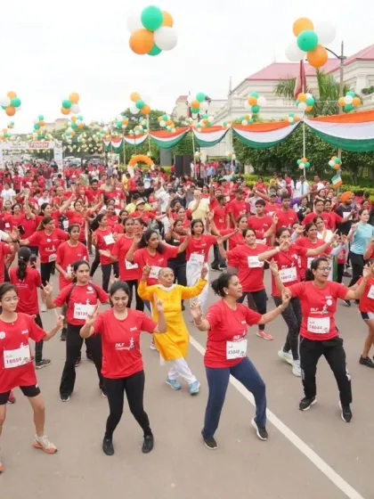 The energy is infectious. Here, a massive crowd gets pumped up with a pre-run Zumba and Bhangra warm-up at the DLF Freedom Run. I believe fitness should be fun, and I make sure every event starts with a celebration.